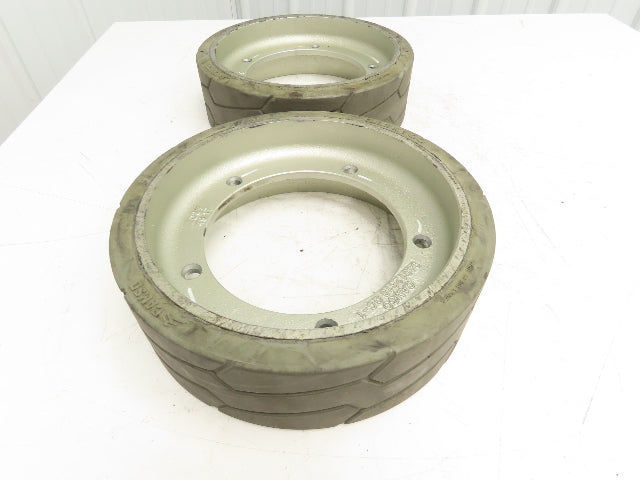 Camso 94012810 Solid Tire And 5 Bolt Rim 323X100 Removed From JLG 10MSP Lot of 2
