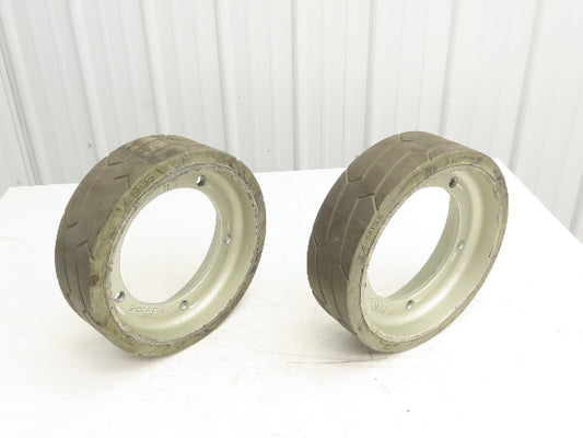 Camso 94012810 Solid Tire And 5 Bolt Rim 323X100 Removed From JLG 10MSP Lot of 2