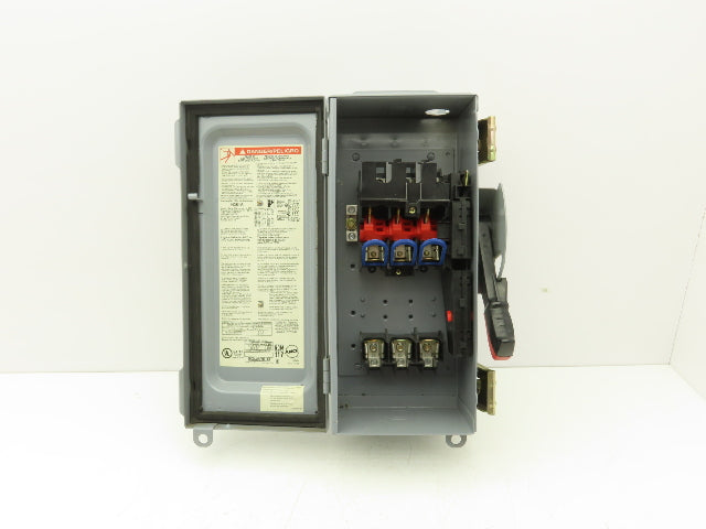 Square D H361A Safety Disconnect Switch Fusible 30A 600V 30HP 3 Pole Ser F06