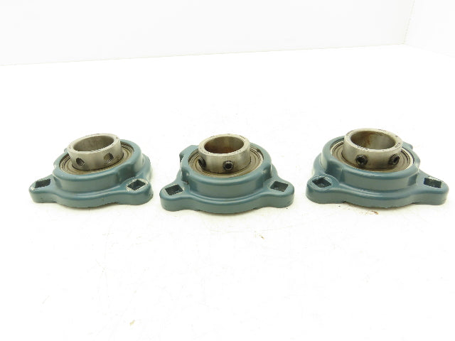 Dodge SCS 1-3/16 Light Duty 3-Bolt Flange Ball Bearing 1-3/16" Bore Lot of 3