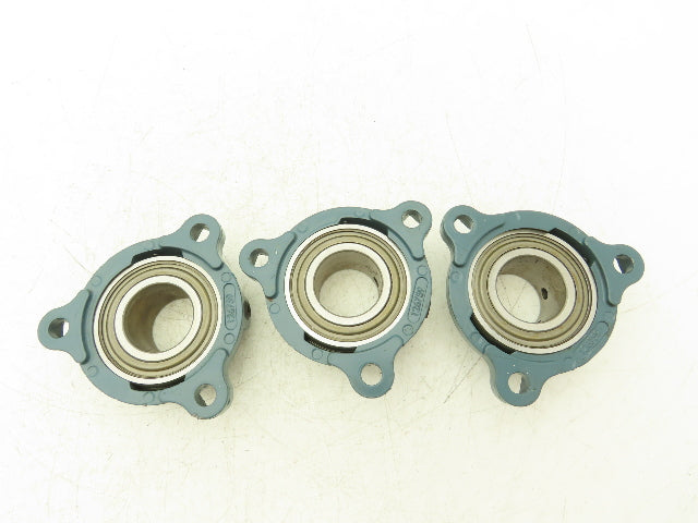 Dodge SCS 1-7/16 Light Duty 3-Bolt Flange Ball Bearing 1-7/16" Bore Lot of 3