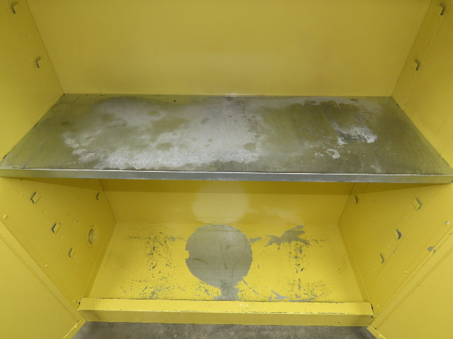 Securall A130 Yellow Flammable Safety Cabinet Dual Door 30 Gallon Liquid