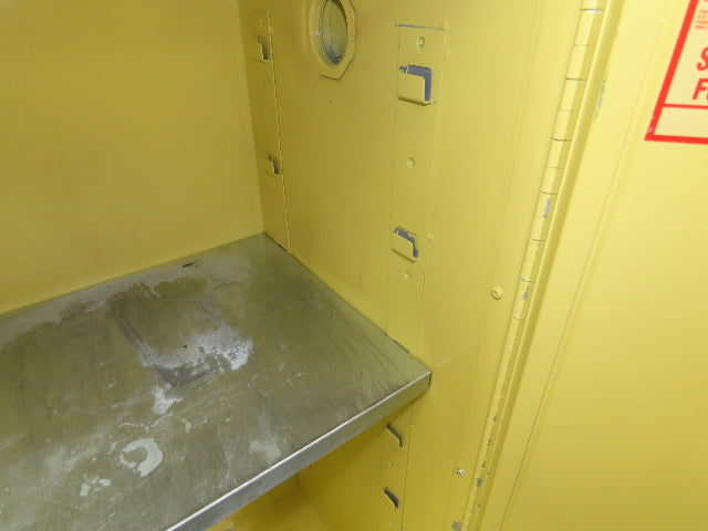 Securall A130 Yellow Flammable Safety Cabinet Dual Door 30 Gallon Liquid