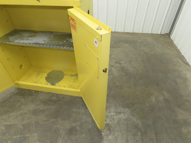Securall A130 Yellow Flammable Safety Cabinet Dual Door 30 Gallon Liquid