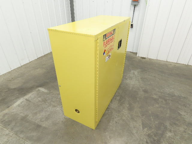 Securall A130 Yellow Flammable Safety Cabinet Dual Door 30 Gallon Liquid