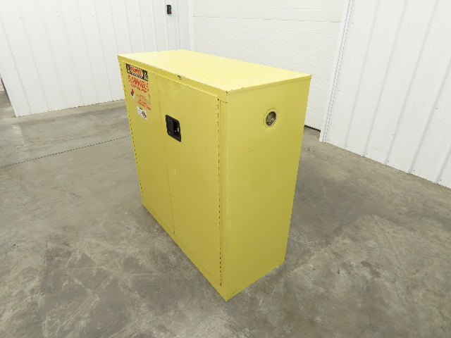 Securall A130 Yellow Flammable Safety Cabinet Dual Door 30 Gallon Liquid