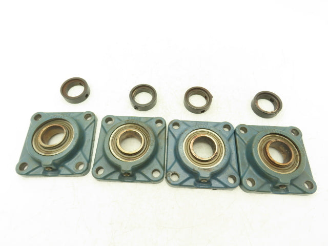 Dodge F4B-SXV-107 Flange Mount Ball Bearing 4-Bolt 1-7/16" Shaft Lot of 4