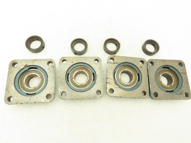 Dodge F4B-SXV-107 Flange Mount Ball Bearing 4-Bolt 1-7/16" Shaft Lot of 4