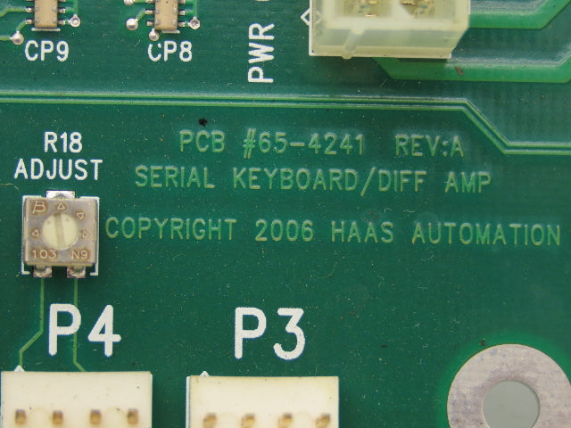 Hass 4241A Rev B Serial Keyboard Interface Diff Amp Board VF-Series CNC Mill