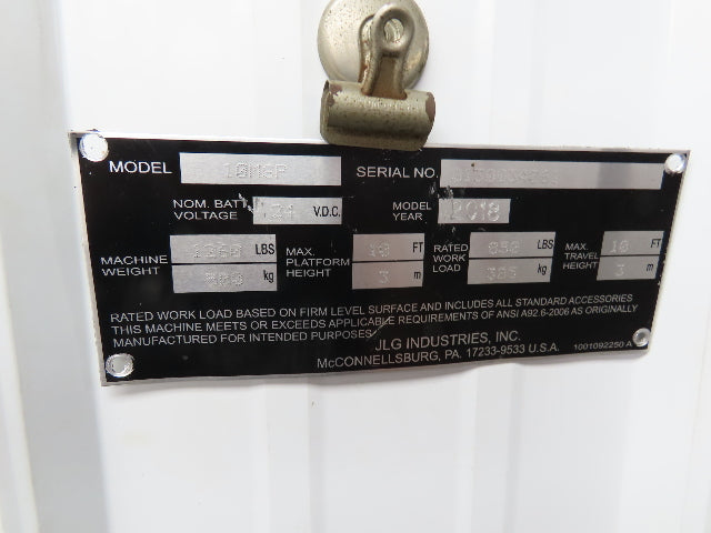 JLG 0801394
0801394 Vertical Man Lift Mast 10' 350lbs 10MSP Elevator *Read