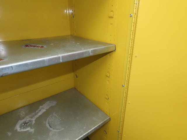 Eagle Flammable Safety Cabinet 60 Gallon Yellow 4 Shelf Dual Door Liquid