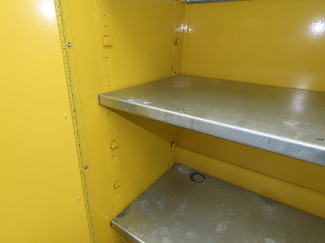Eagle Flammable Safety Cabinet 60 Gallon Yellow 4 Shelf Dual Door Liquid