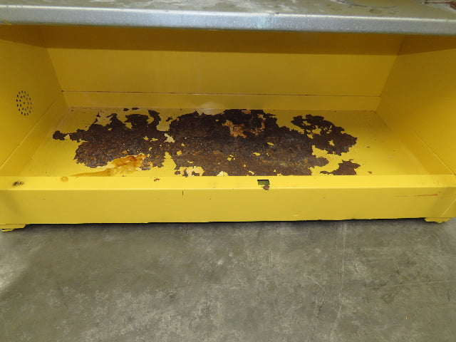 Eagle Flammable Safety Cabinet 60 Gallon Yellow 4 Shelf Dual Door Liquid