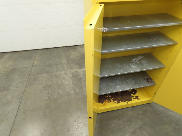 Eagle Flammable Safety Cabinet 60 Gallon Yellow 4 Shelf Dual Door Liquid