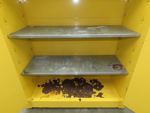 Eagle Flammable Safety Cabinet 60 Gallon Yellow 4 Shelf Dual Door Liquid