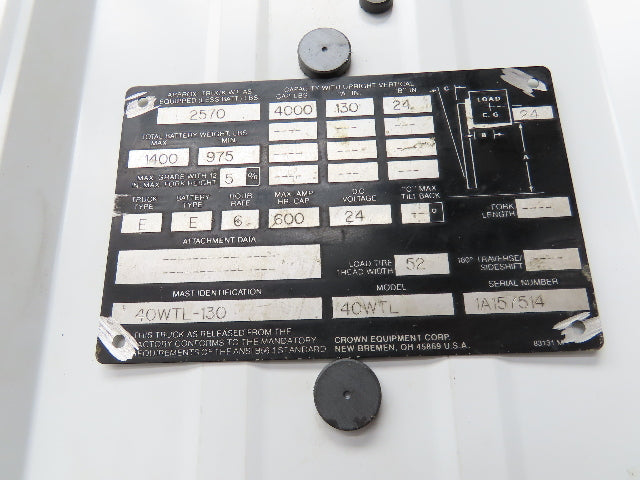 Eaton 30501-2C Hydraulic 3-Position Forklift Control Spool Valve Crown 40WTL