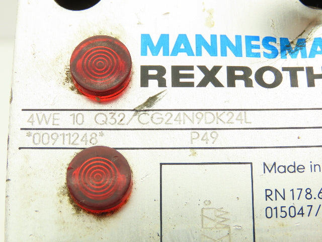 Rexroth 4WE 10 Q32/CG24N9DK24L Hydraulic Directional Solenoid Valve 24VDC