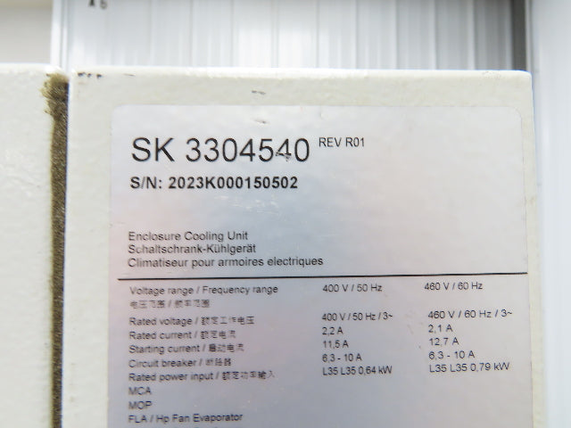 Rittal SK 3304540 Top Therm AC Enclosure Cooling Air Conditioner 1460W 460V 3PH