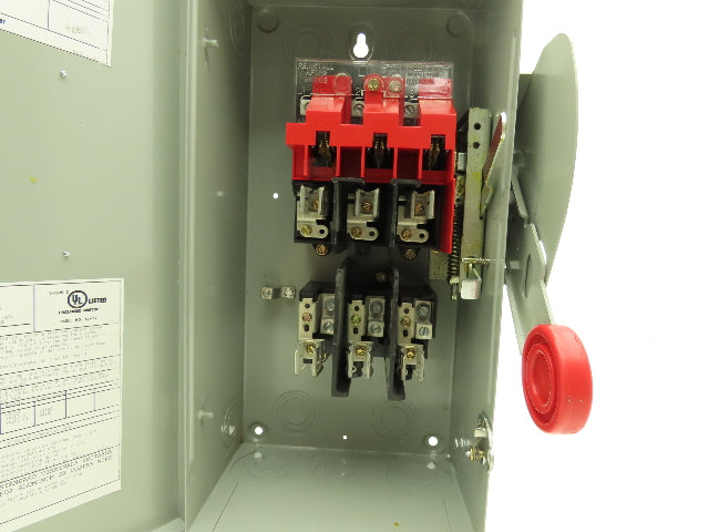 Eaton Cutler Hammer Safety Disconnect Switch 30A 600V 3 Pole Fusible