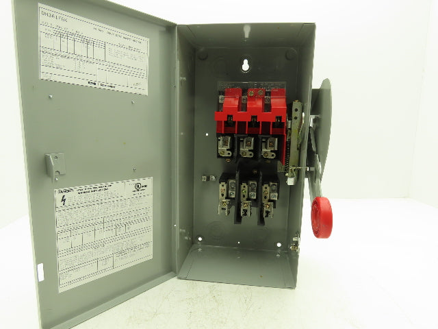 Eaton Cutler Hammer Safety Disconnect Switch 30A 600V 3 Pole Fusible