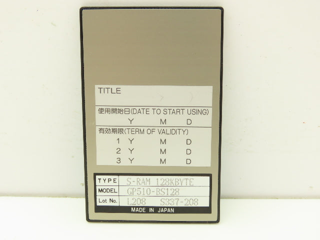 Digital GP510-BS128 S-RAM 128KBYTE IC Memory Card 128 Kilobyte For HMI Panel