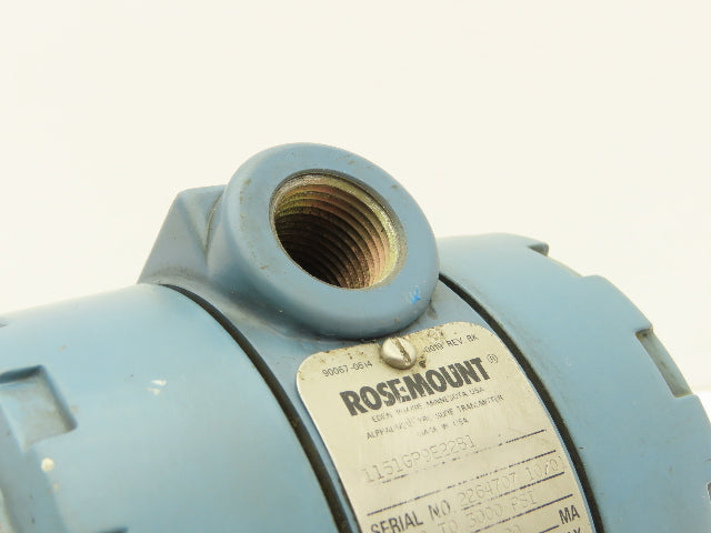 Rosemount 1151GP9E22B1 Differential Pressure Transmitter 45VDC WP 0-3000 PSI