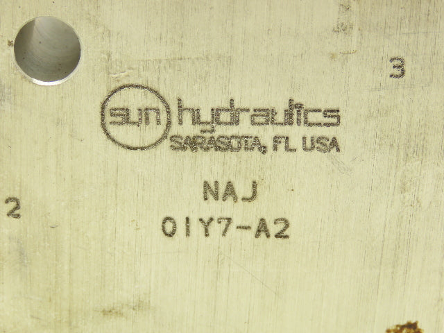 Sun Hydraulics NAJ01Y7-A2 Valve Body W CVEVXCN Pilot Check Valve Cartridge
