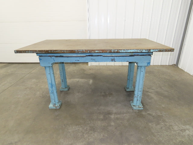 Vintage Precision Steel Welding Layout Table 71.5x36" Cast Iron 1-3/8" Thick Top