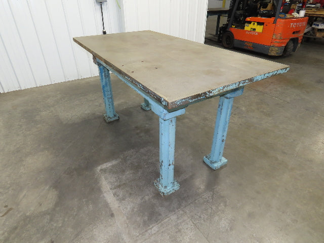 Vintage Precision Steel Welding Layout Table 71.5x36" Cast Iron 1-3/8" Thick Top