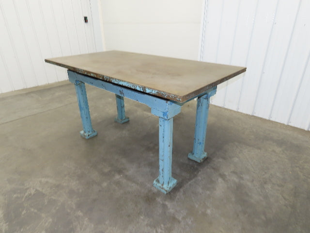 Vintage Precision Steel Welding Layout Table 71.5x36" Cast Iron 1-3/8" Thick Top