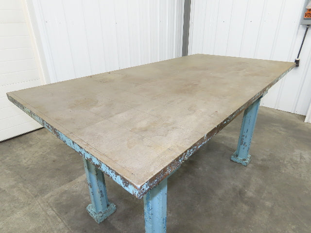 Vintage Precision Steel Welding Layout Table 71.5x36" Cast Iron 1-3/8" Thick Top
