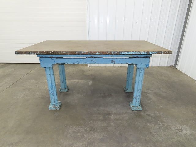 Vintage Precision Steel Welding Layout Table 71.5x36" Cast Iron 1-3/8" Thick Top