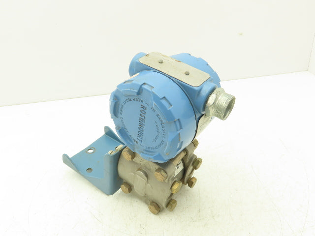 Rosemount 1151DP4S22 Electronic Pressure Transmitter 2000PSI 45VDC W/Bracket