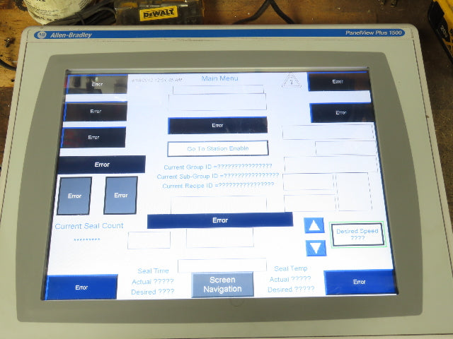 Allen Bradley 2711P-T15C4D8 PanelView Plus 1500 Touch Panel HMI 15" Ser A PLC