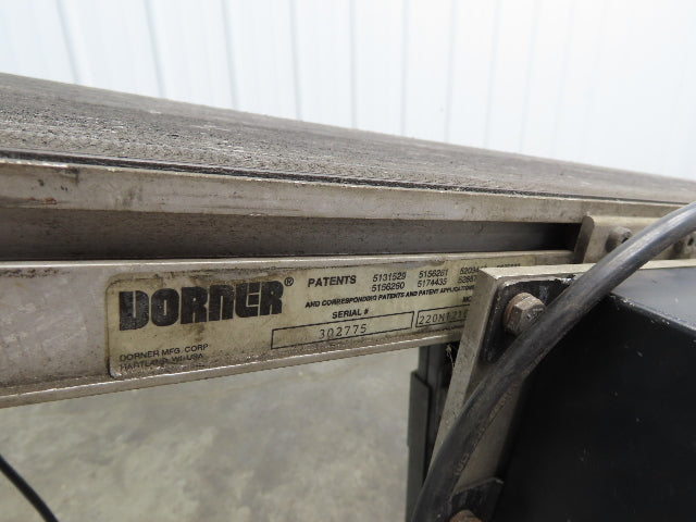 Dorner 2200 Series 12"x 10' Incline Belt Conveyor 115V Variable Speed 114FPM