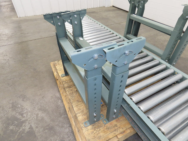 Uline 24"x 10' Gravity Roller Conveyor 1.9" Roller 21"BF 2-Sections 20' w/Legs