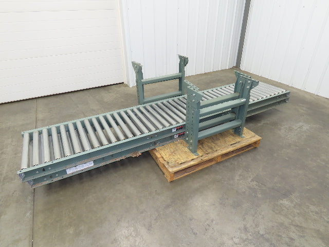 Uline 24"x 10' Gravity Roller Conveyor 1.9" Roller 21"BF 2-Sections 20' w/Legs
