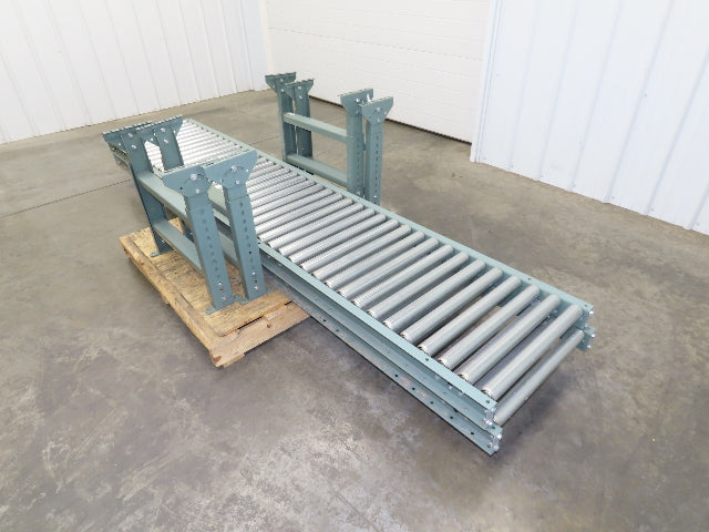 Uline 24"x 10' Gravity Roller Conveyor 1.9" Roller 21"BF 2-Sections 20' w/Legs