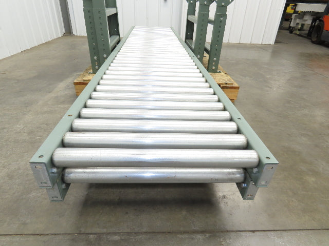 Uline 24"x 10' Gravity Roller Conveyor 1.9" Roller 21"BF 2-Sections 20' w/Legs