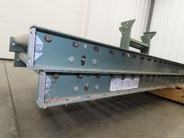 Uline 24"x 10' Gravity Roller Conveyor 1.9" Roller 21"BF 2-Sections 20' w/Legs