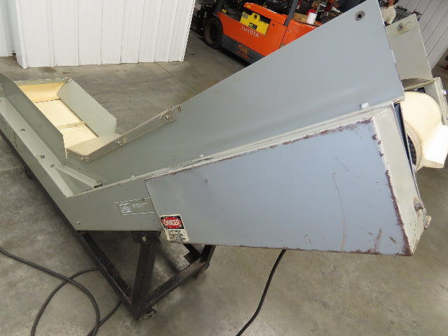 LaRos 10"x 74"L Portable Incline Parts Conveyor Cleated Belt 115V Variable Speed