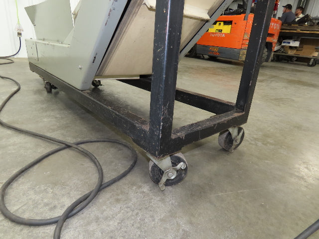 LaRos 10"x 74"L Portable Incline Parts Conveyor Cleated Belt 115V Variable Speed