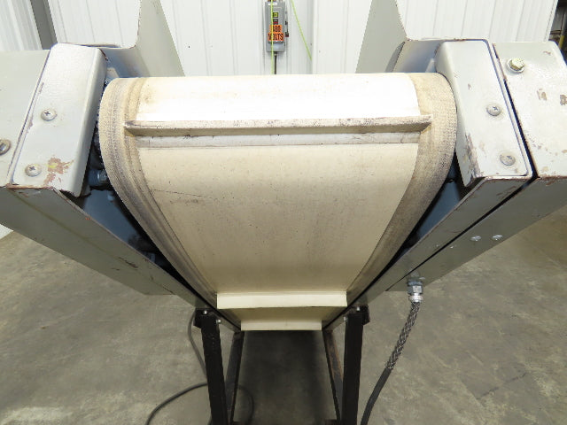 LaRos 10"x 74"L Portable Incline Parts Conveyor Cleated Belt 115V Variable Speed