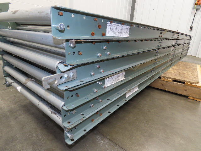 Uline 24"x 10' Gravity Roller Conveyor 1-3/8" Roller 22"BF 6-Sections 60' w/Legs