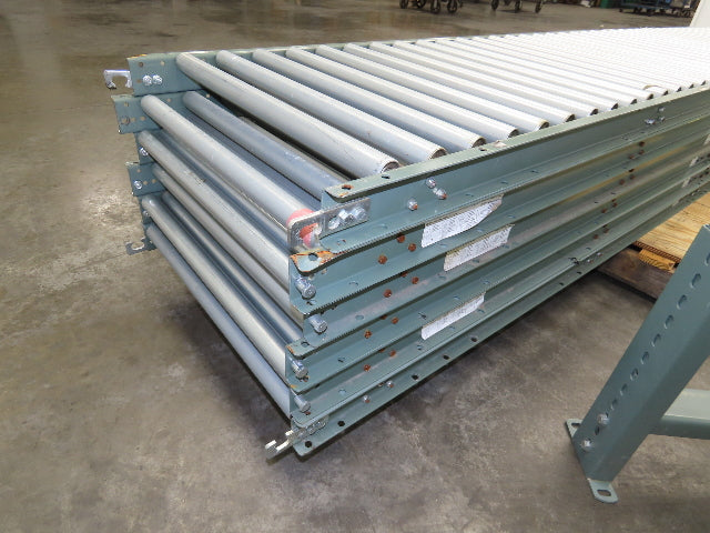 Uline 24"x 10' Gravity Roller Conveyor 1-3/8" Roller 22"BF 6-Sections 60' w/Legs