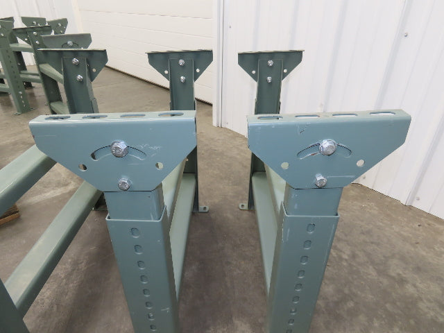 Uline 24"x 10' Gravity Roller Conveyor 1-3/8" Roller 22"BF 6-Sections 60' w/Legs