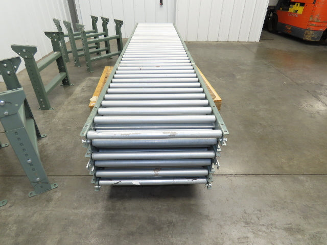 Uline 24"x 10' Gravity Roller Conveyor 1-3/8" Roller 22"BF 6-Sections 60' w/Legs