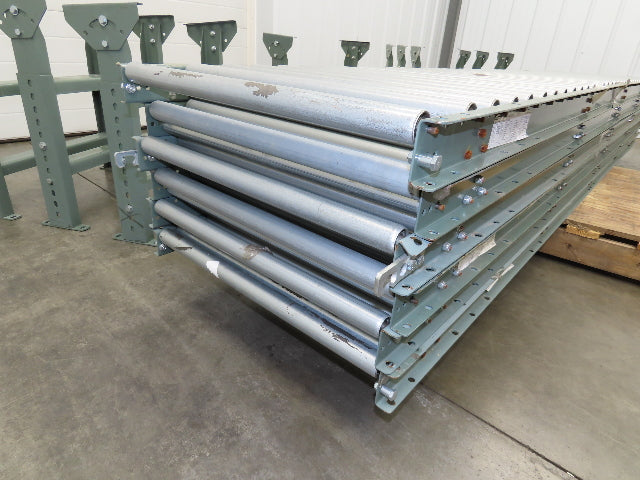 Uline 24"x 10' Gravity Roller Conveyor 1-3/8" Roller 22"BF 6-Sections 60' w/Legs