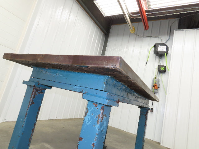 Vintage Precision Steel Welding Layout Table 71x35.5" Cast Iron 1-3/4" Thick Top