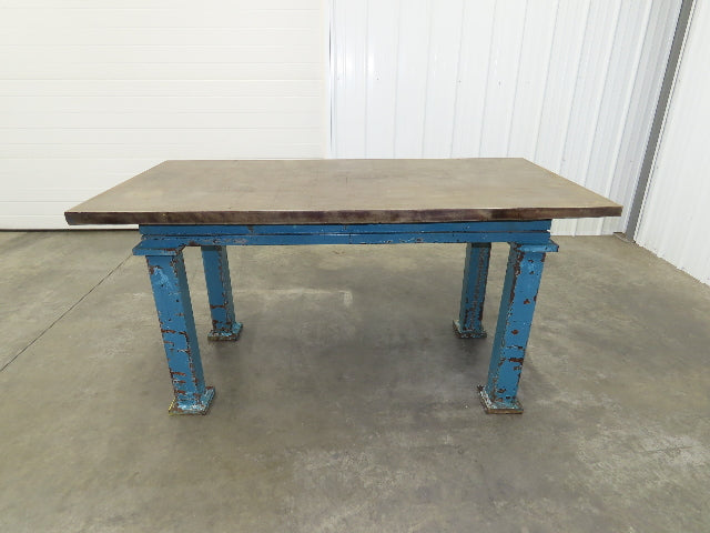 Vintage Precision Steel Welding Layout Table 71x35.5" Cast Iron 1-3/4" Thick Top